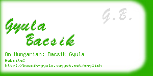 gyula bacsik business card